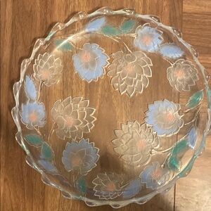 Elegant Floral Glass Art Plate
